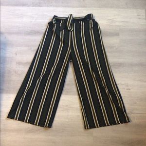 High Waisted Multi-Color Culottes.  Blue &Green.